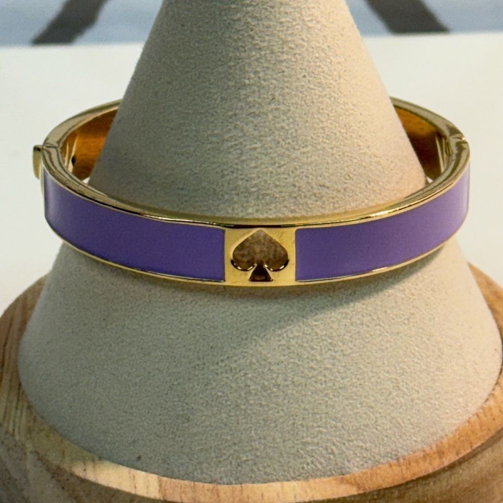 Kate Spade Hole Punch Purple & Gold Hinge Bracelet